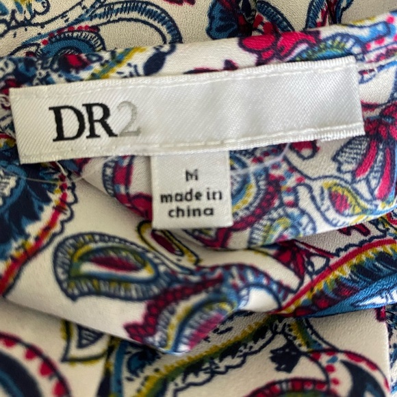 DR2 Paisley Print V-Neck Top M - Picture 2 of 7